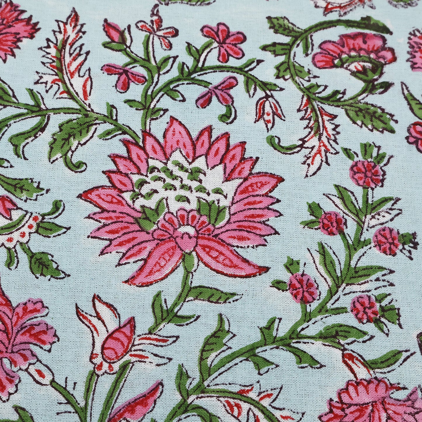Floral Hand Block Printed Rectangle Dinning Tablecloth - My Store