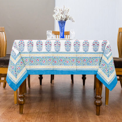 handmade tablecloth, blue and white tablecloth, block printed table cover, cotton table cover, premium cotton tablecloth, floral tablecloth, indian tablecloth, Jaipuri tablecloth, green and pink table linens, boho home decor, table cover for dinning table cover, rectangle table cover, table cloth for dinning decor, custom table cloth,  washable table cloth, outdoor tablecloth, indoor tablecloth, gifts for fathers day