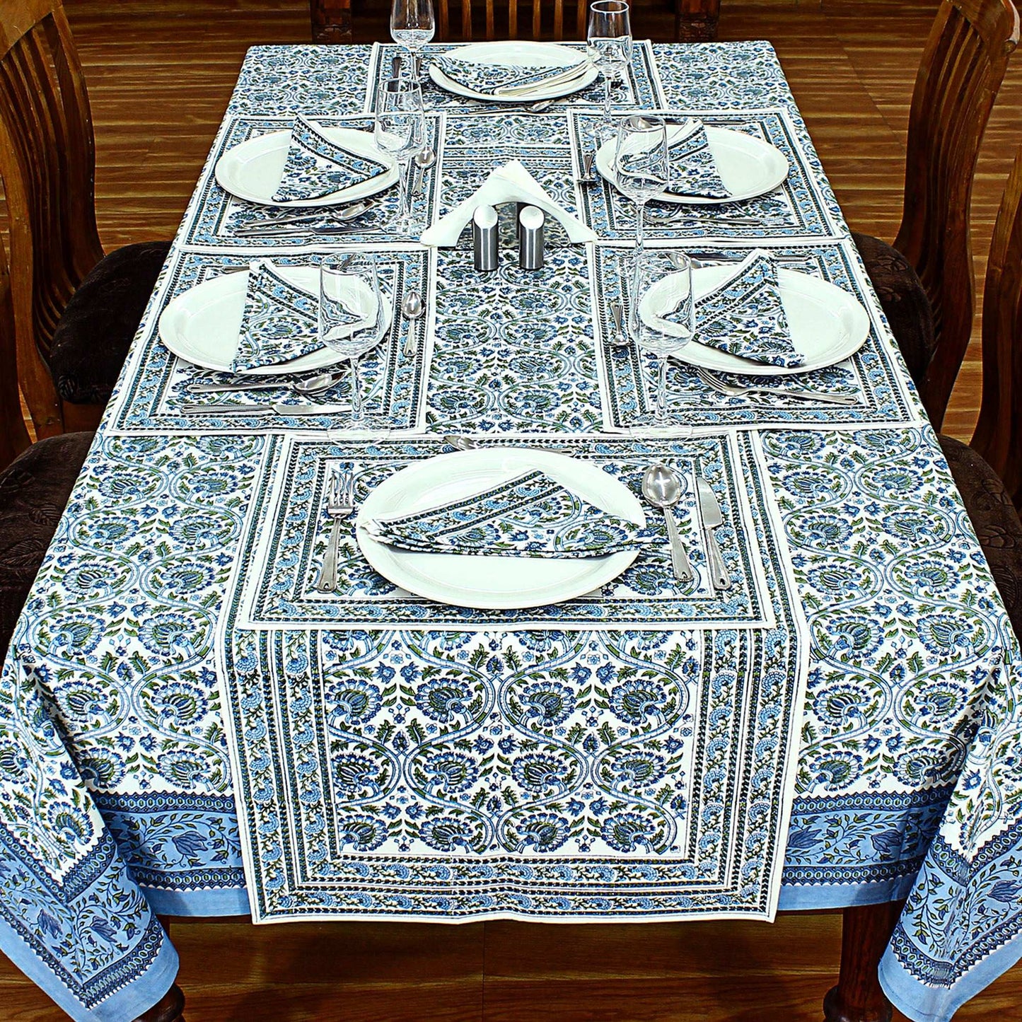 Floral Handmade Block Printed Cotton Dinning decor - My Store