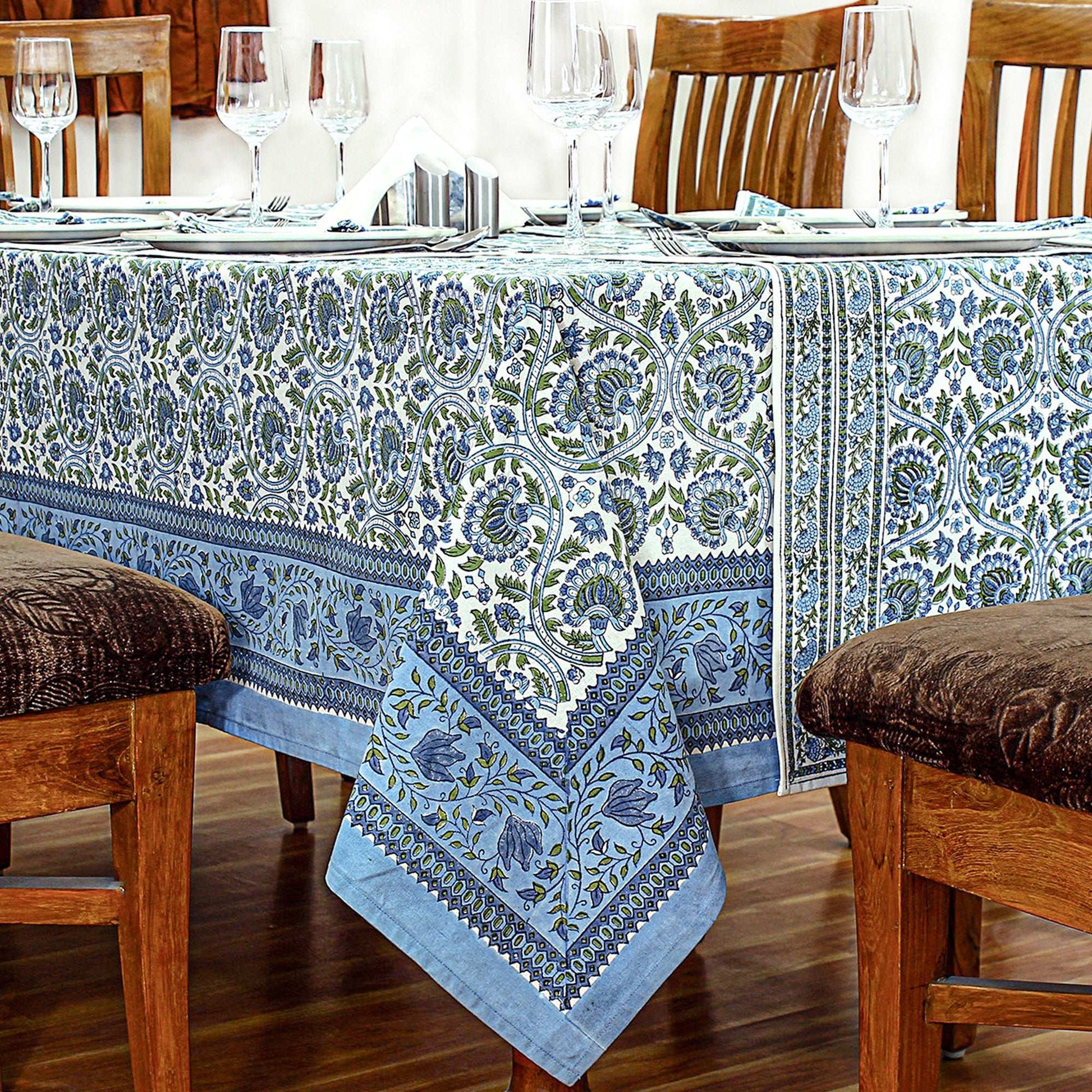 Floral Handmade Block Printed Cotton Dinning decor - My Store