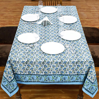 Indian Block Printed Tablecloth - Cotton Floral Table Cover - My Store