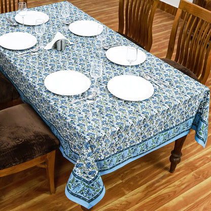 Indian Block Printed Tablecloth - Cotton Floral Table Cover - My Store