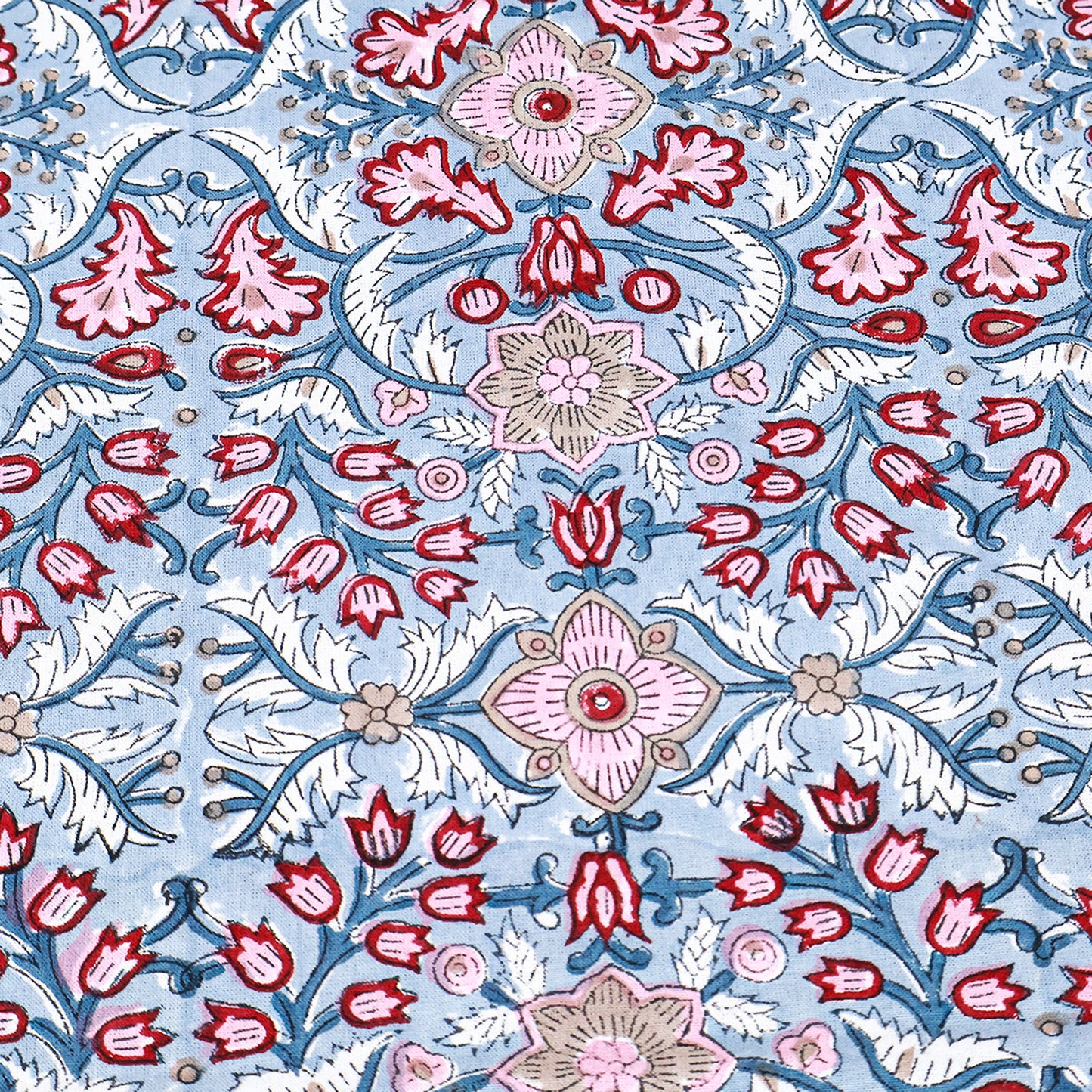 Indian Handmade Table Cloth - Cotton Block Printed Rectangle Table Cover - My Store