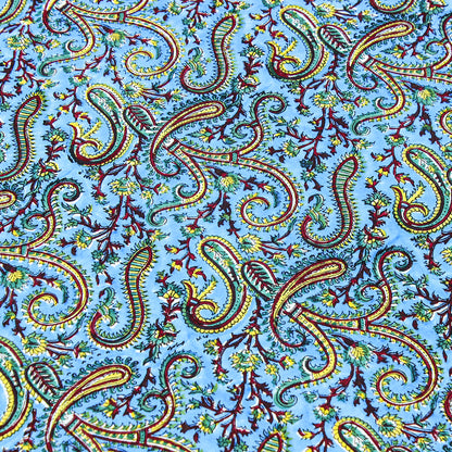 Cotton Blue and Yellow Handmade Block Printed Rectangle Dinning Tablecloth - My Store