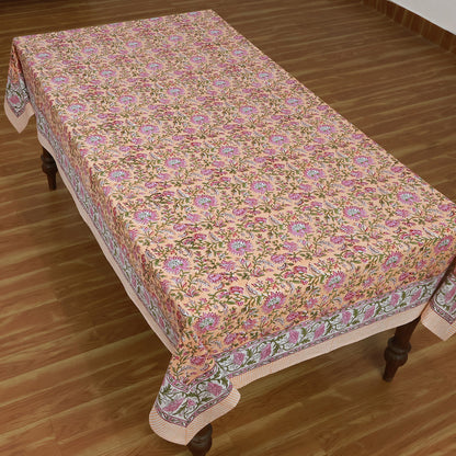 Hand Block Printed Cotton Rectangle Tablecloth For Dinning Decor - My Store