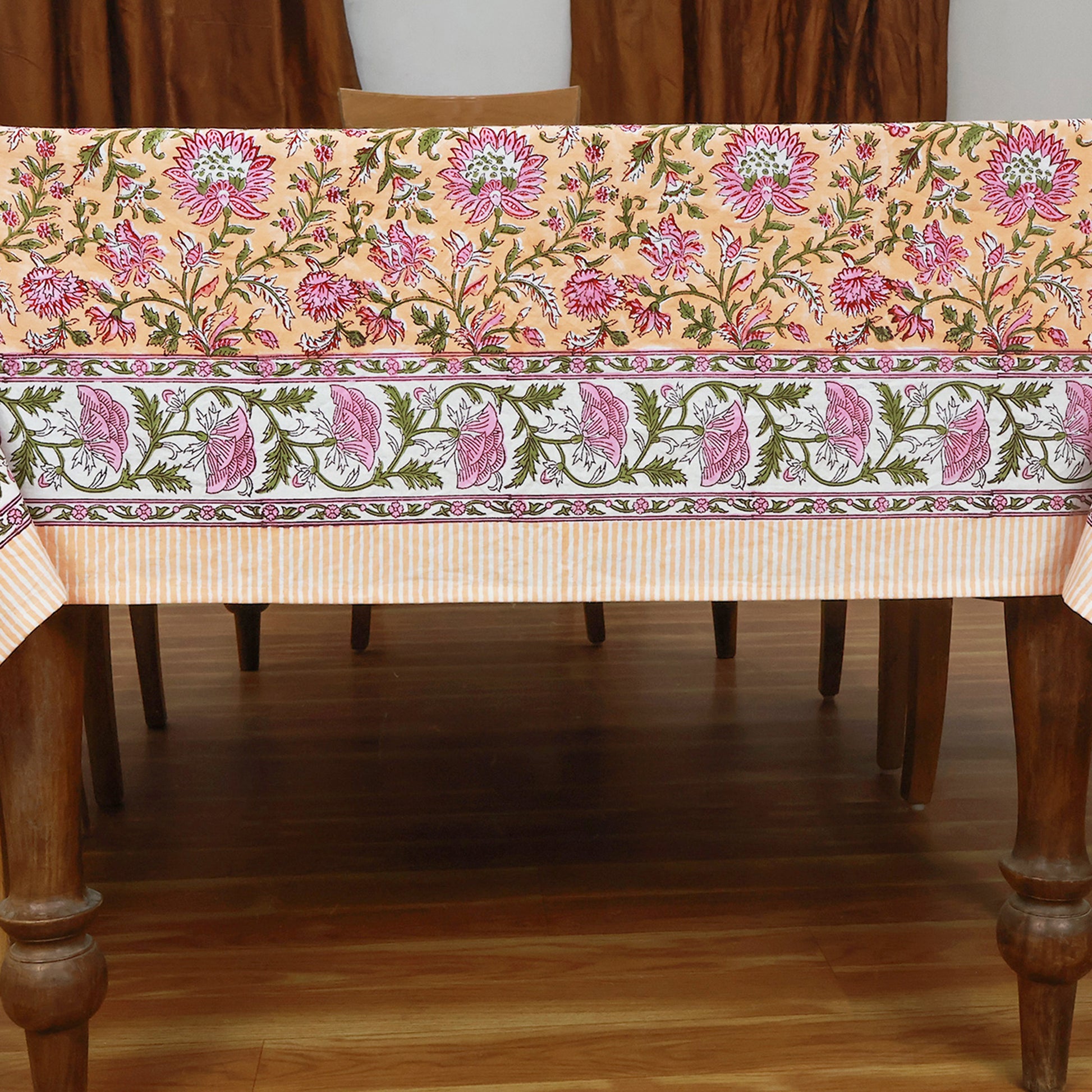Hand Block Printed Cotton Rectangle Tablecloth For Dinning Decor - My Store