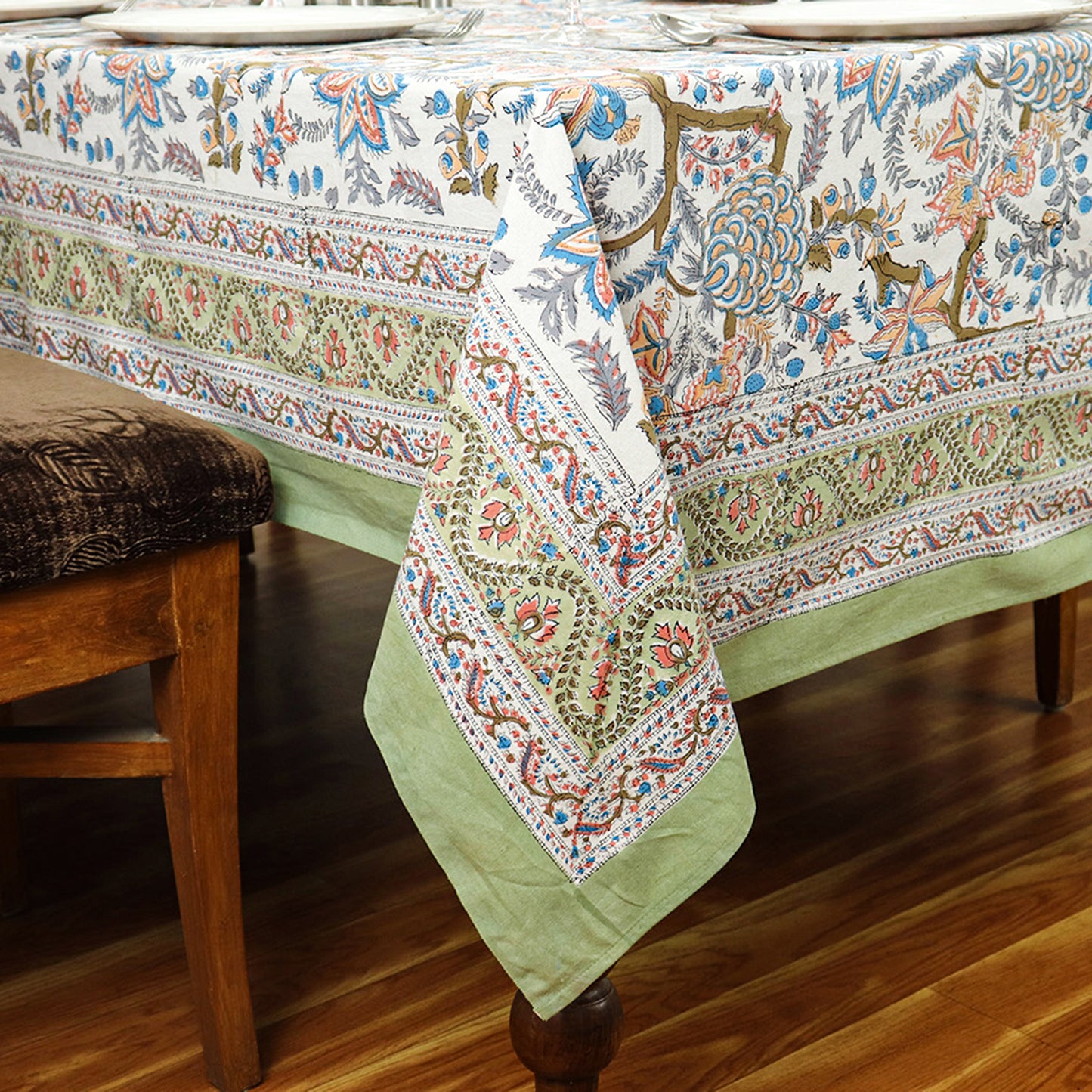 Multicolor Rectangle Tablecloth - Dining Table Linen - Cotton Table Cover - My Store
