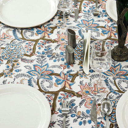 Multicolor Rectangle Tablecloth - Dining Table Linen - Cotton Table Cover - My Store