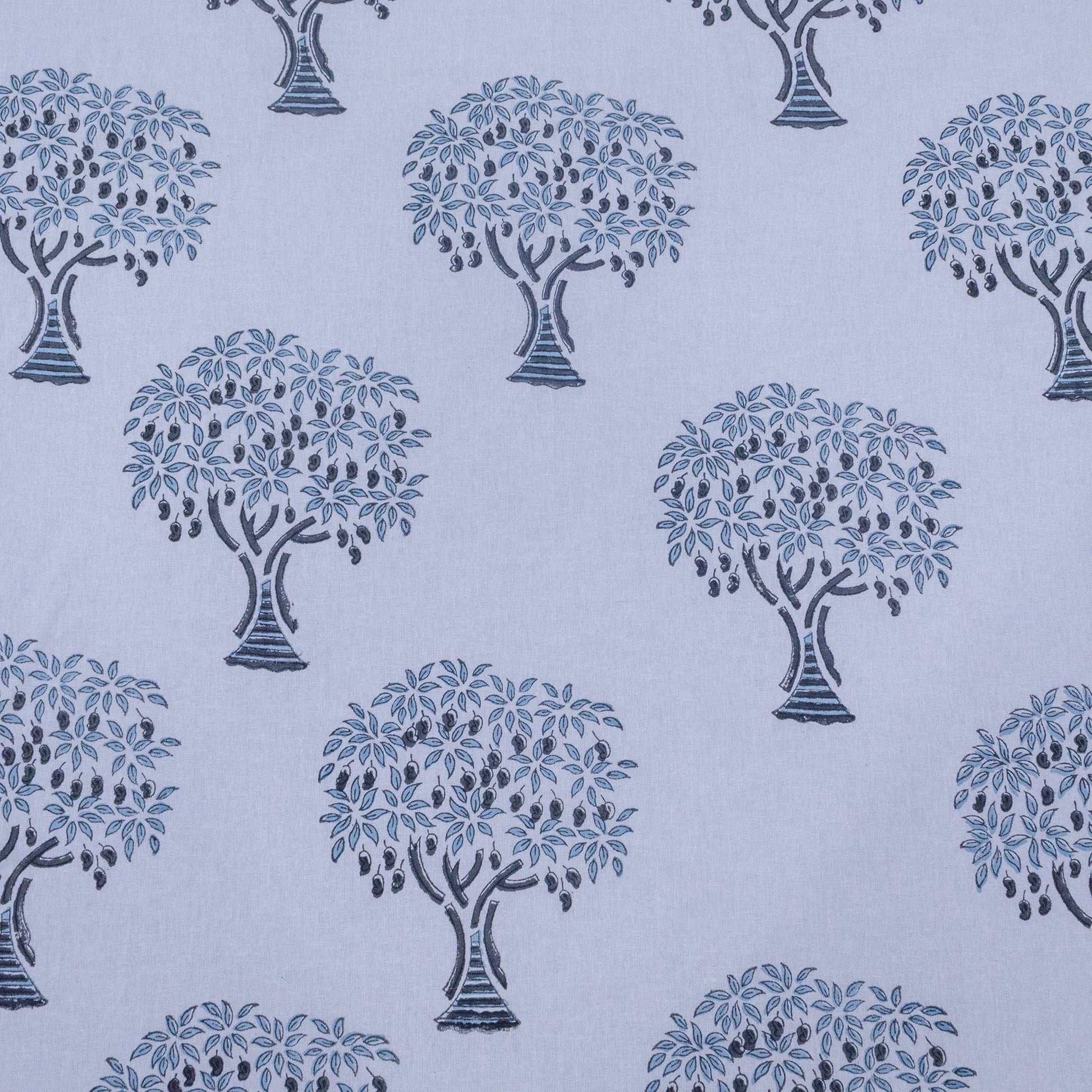 Indian Handmade Block Printed Blue and White Floral Pattern Cotton Bed sheet For living Room, Kids Room - My Store