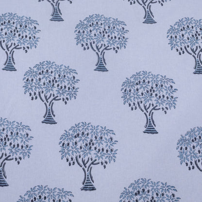 Indian Handmade Block Printed Blue and White Floral Pattern Cotton Bed sheet For living Room, Kids Room - My Store