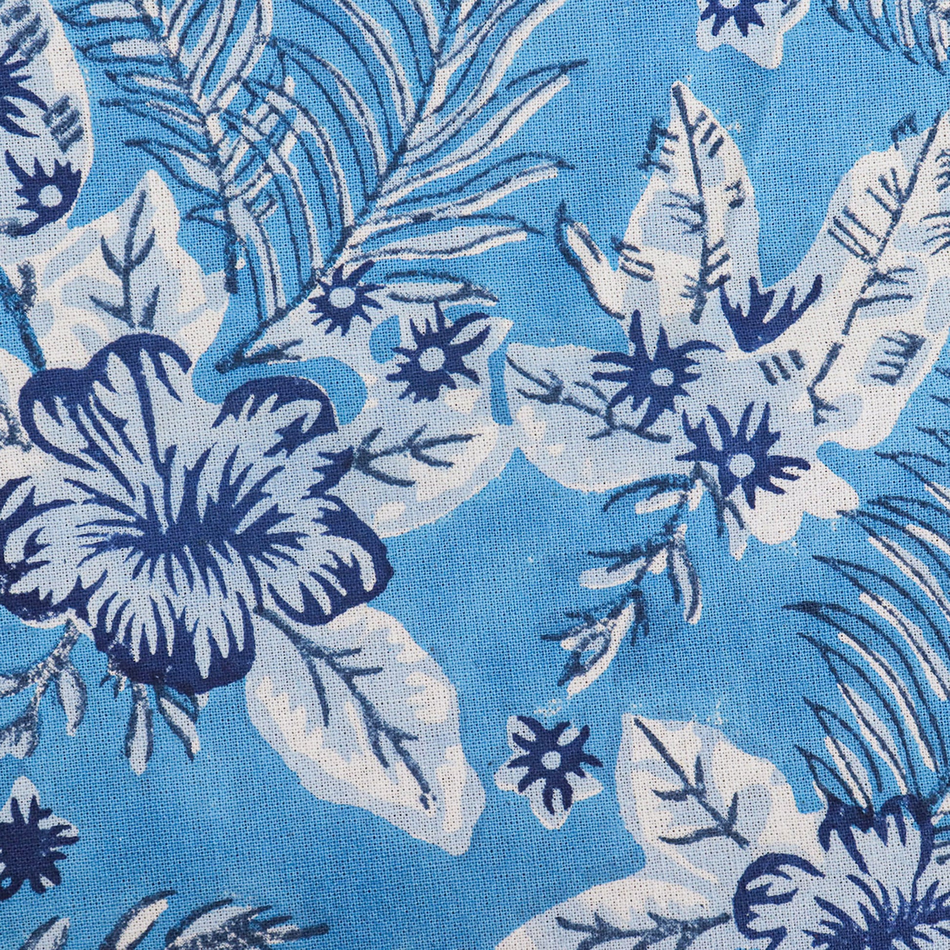 Handcrafted Block Printed Cotton Blue White Rectangle Table Cloth - My Store