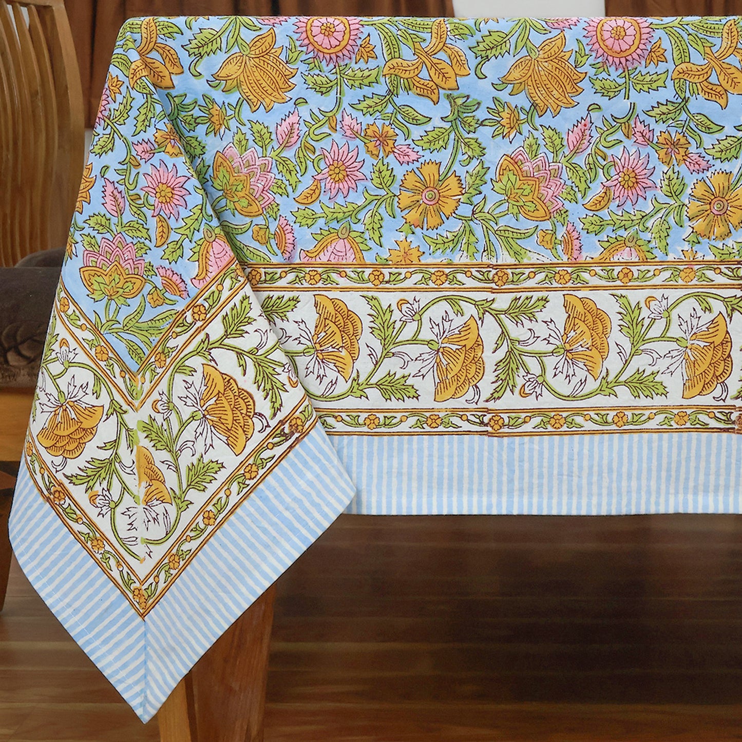 Rectangle Cotton Hand Block Print Dinning Table Cover for Table Decor - My Store