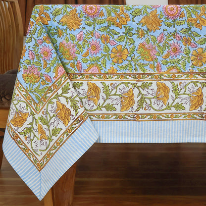 Rectangle Cotton Hand Block Print Dinning Table Cover for Table Decor - My Store