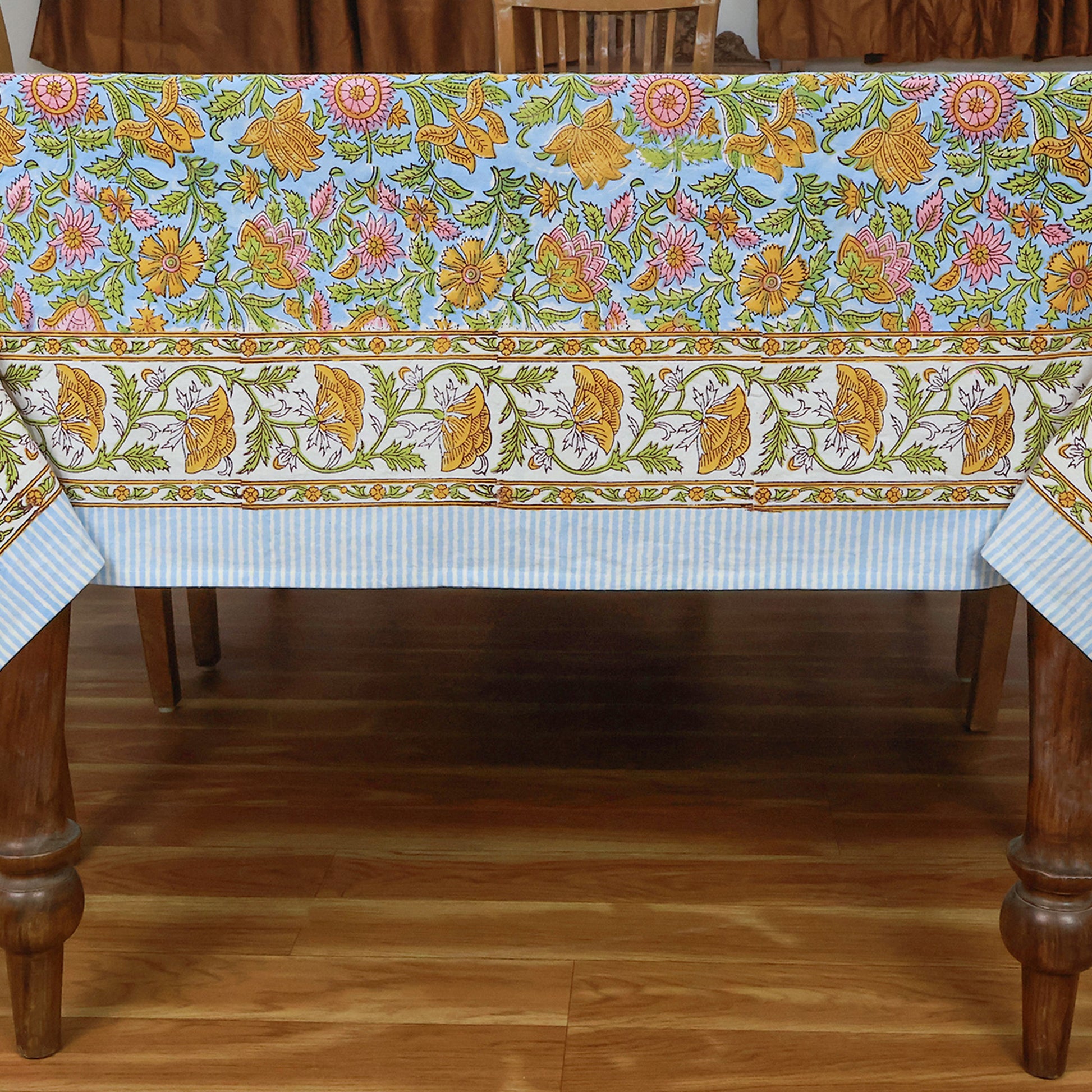 Rectangle Cotton Hand Block Print Dinning Table Cover for Table Decor - My Store