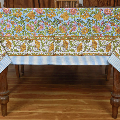 Rectangle Cotton Hand Block Print Dinning Table Cover for Table Decor - My Store