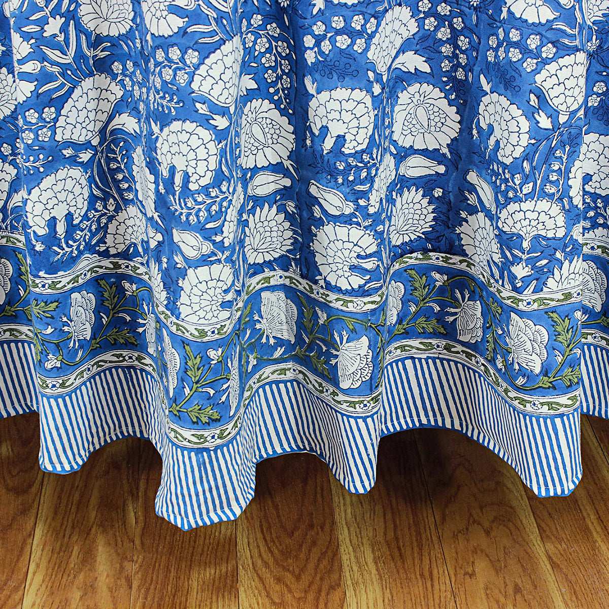 Blue and White Cotton Table Cloth For Dinning - Indian Block Printed Table Cover - My Store