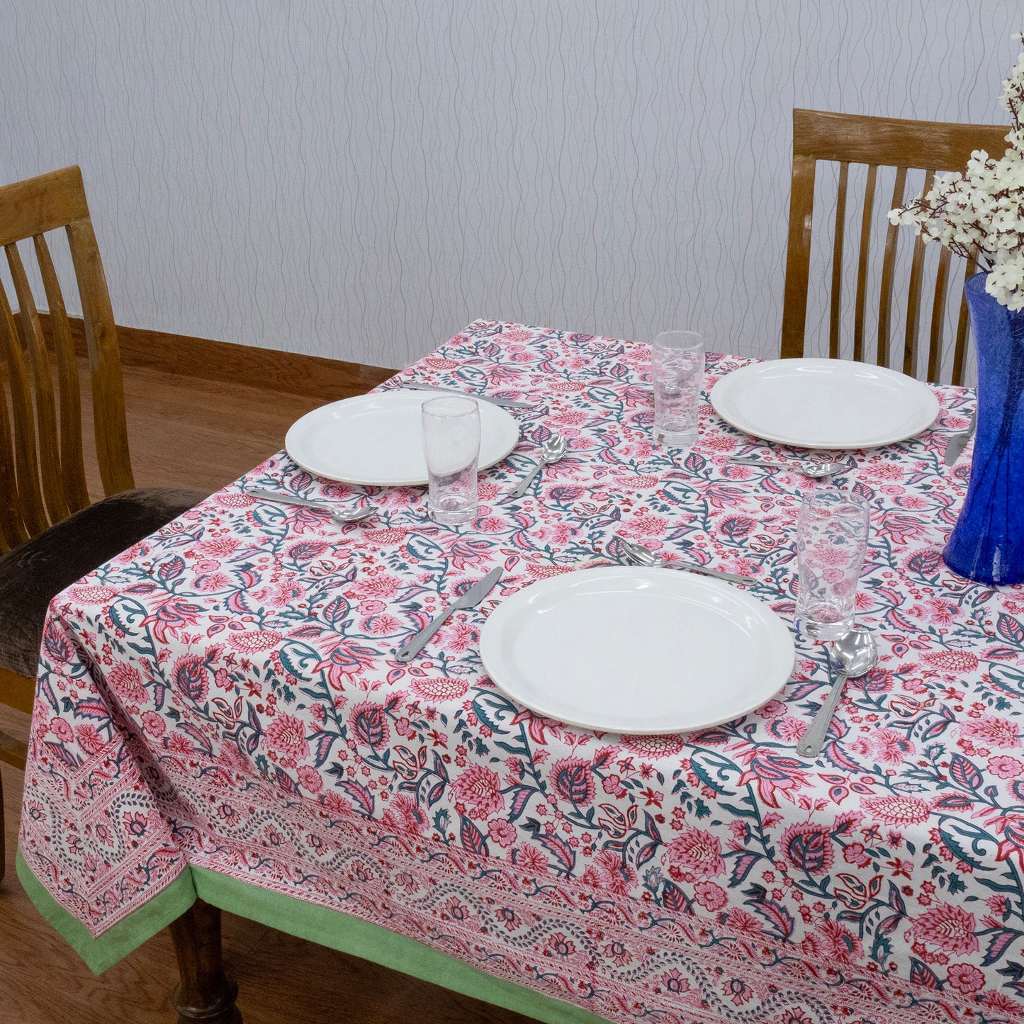 handmade tablecloth, pink and green tablecloth, block printed table cover, cotton table cover, premium cotton tablecloth, floral tablecloth, indian tablecloth, Jaipuri tablecloth, green and pink table linens, boho home decor, table cover for dinning table cover, rectangle table cover, table cloth for dinning decor, custom table cloth,  washable table cloth, outdoor tablecloth, indoor tablecloth, gifts for fathers day