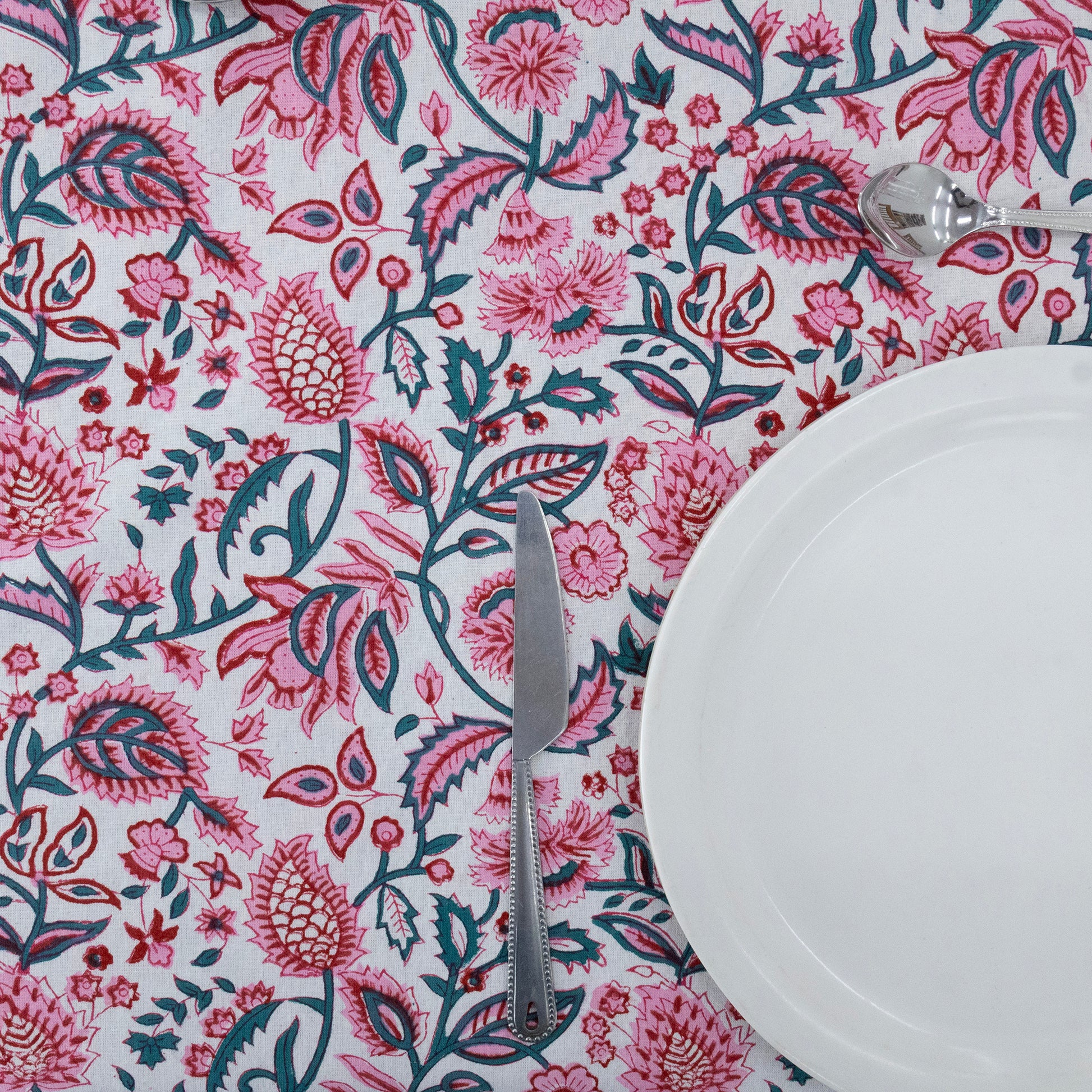 handmade tablecloth, pink and green tablecloth, block printed table cover, cotton table cover, premium cotton tablecloth, floral tablecloth, indian tablecloth, Jaipuri tablecloth, green and pink table linens, boho home decor, table cover for dinning table cover, rectangle table cover, table cloth for dinning decor, custom table cloth,  washable table cloth, outdoor tablecloth, indoor tablecloth, gifts for fathers day
