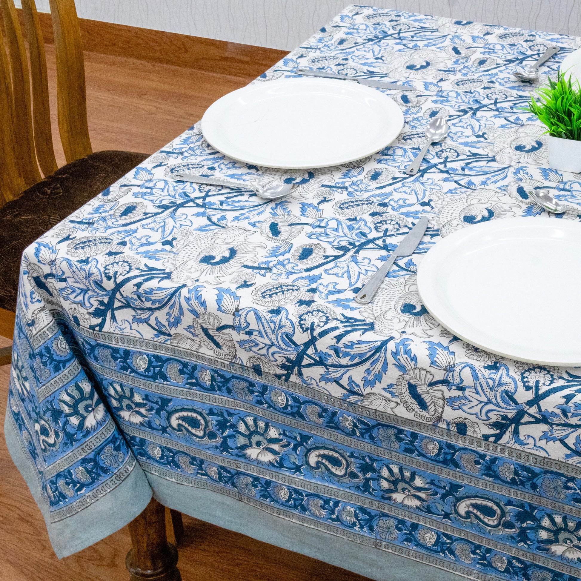 handmade tablecloth, blue and white tablecloth, block printed table cover, cotton table cover, premium cotton tablecloth, floral tablecloth, indian tablecloth, Jaipuri tablecloth, green and pink table linens, boho home decor, table cover for dinning table cover, rectangle table cover, table cloth for dinning decor, custom table cloth,  washable table cloth, outdoor tablecloth, indoor tablecloth, gifts for fathers day