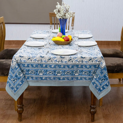 handmade tablecloth, blue and white tablecloth, block printed table cover, cotton table cover, premium cotton tablecloth, floral tablecloth, indian tablecloth, Jaipuri tablecloth, green and pink table linens, boho home decor, table cover for dinning table cover, rectangle table cover, table cloth for dinning decor, custom table cloth,  washable table cloth, outdoor tablecloth, indoor tablecloth, gifts for fathers day