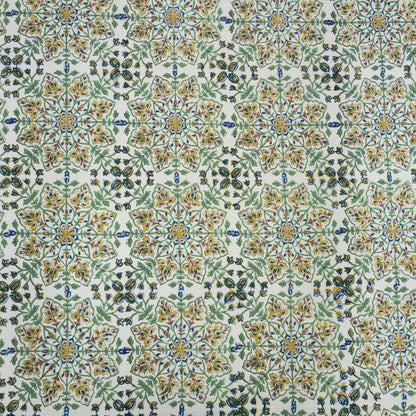 MultiColor and Yellow Block Print Cotton Tablecloth, Handmade Indian Rectangle Table Linen - My Store