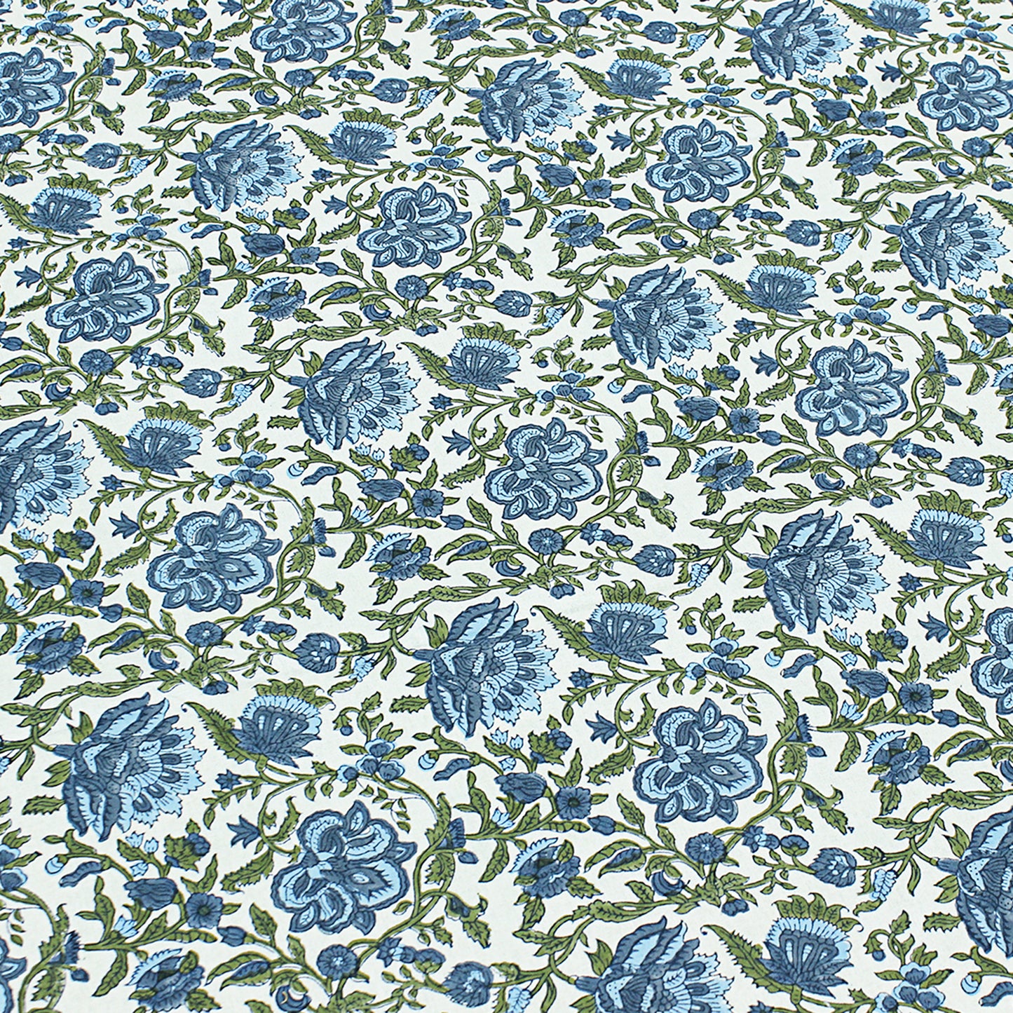 Blue and White Hand Block Printed Rectangle Dinning Tablecloth - My Store