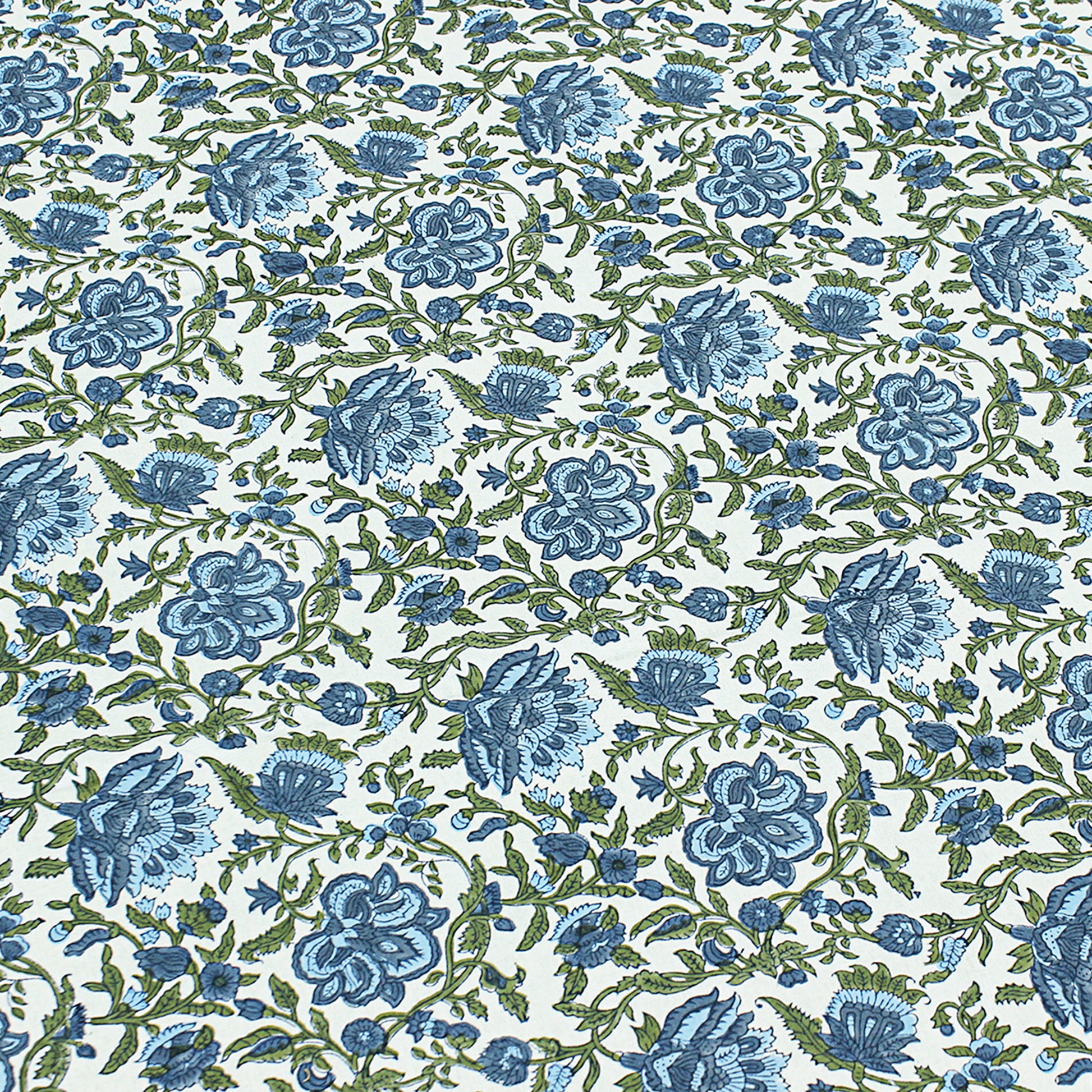 Blue and White Hand Block Printed Rectangle Dinning Tablecloth - My Store