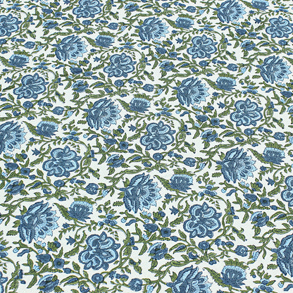 Blue and White Hand Block Printed Rectangle Dinning Tablecloth - My Store