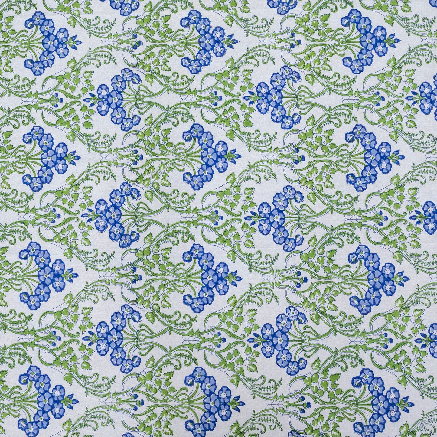 Artisan Block Print Cotton Tablecloth, Green and Blue Indian Rectangle Dining Cover - My Store