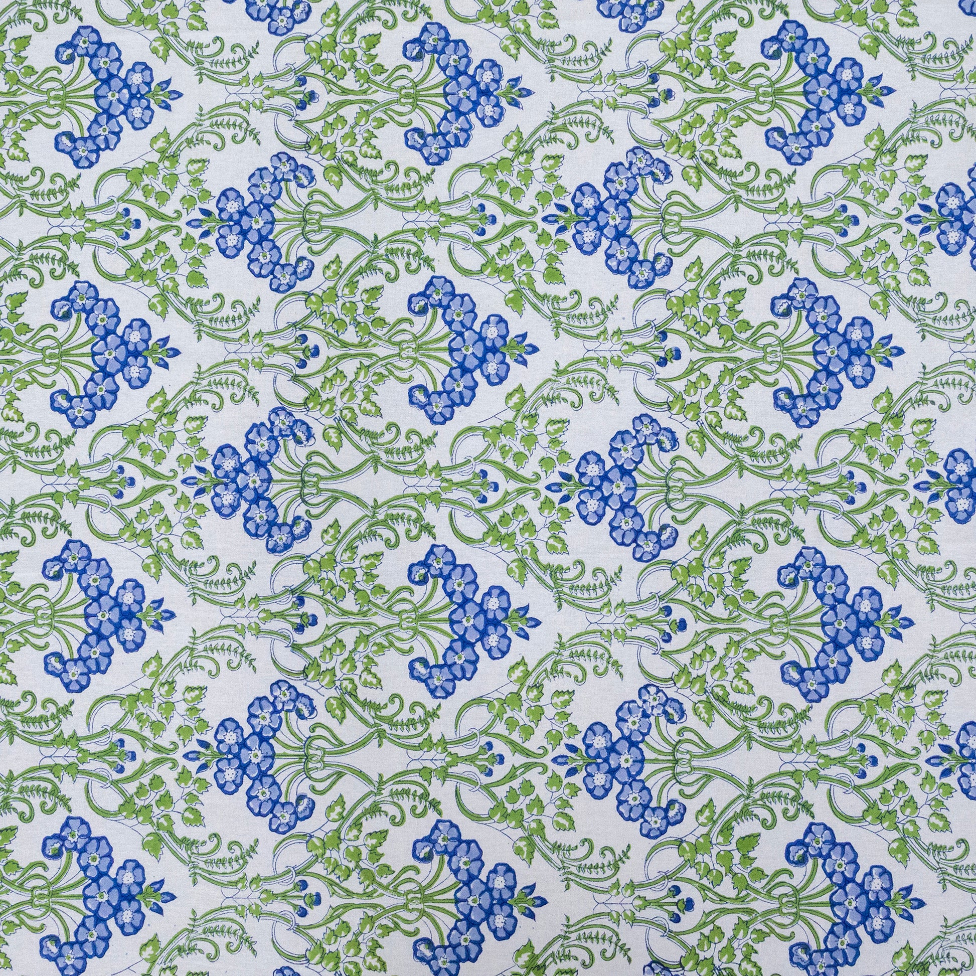 Artisan Block Print Cotton Tablecloth, Green and Blue Indian Rectangle Dining Cover - My Store