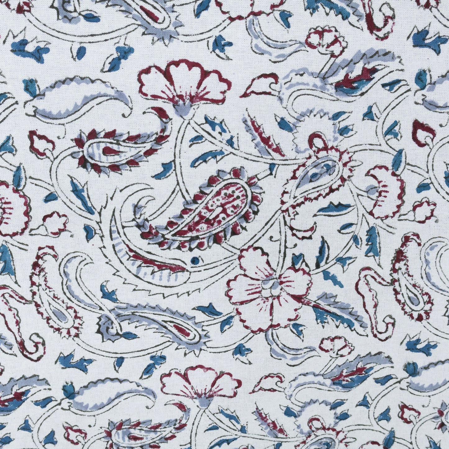 White and Blue Block Print Cotton Tablecloth, Handmade Indian Rectangle Table Linen - My Store