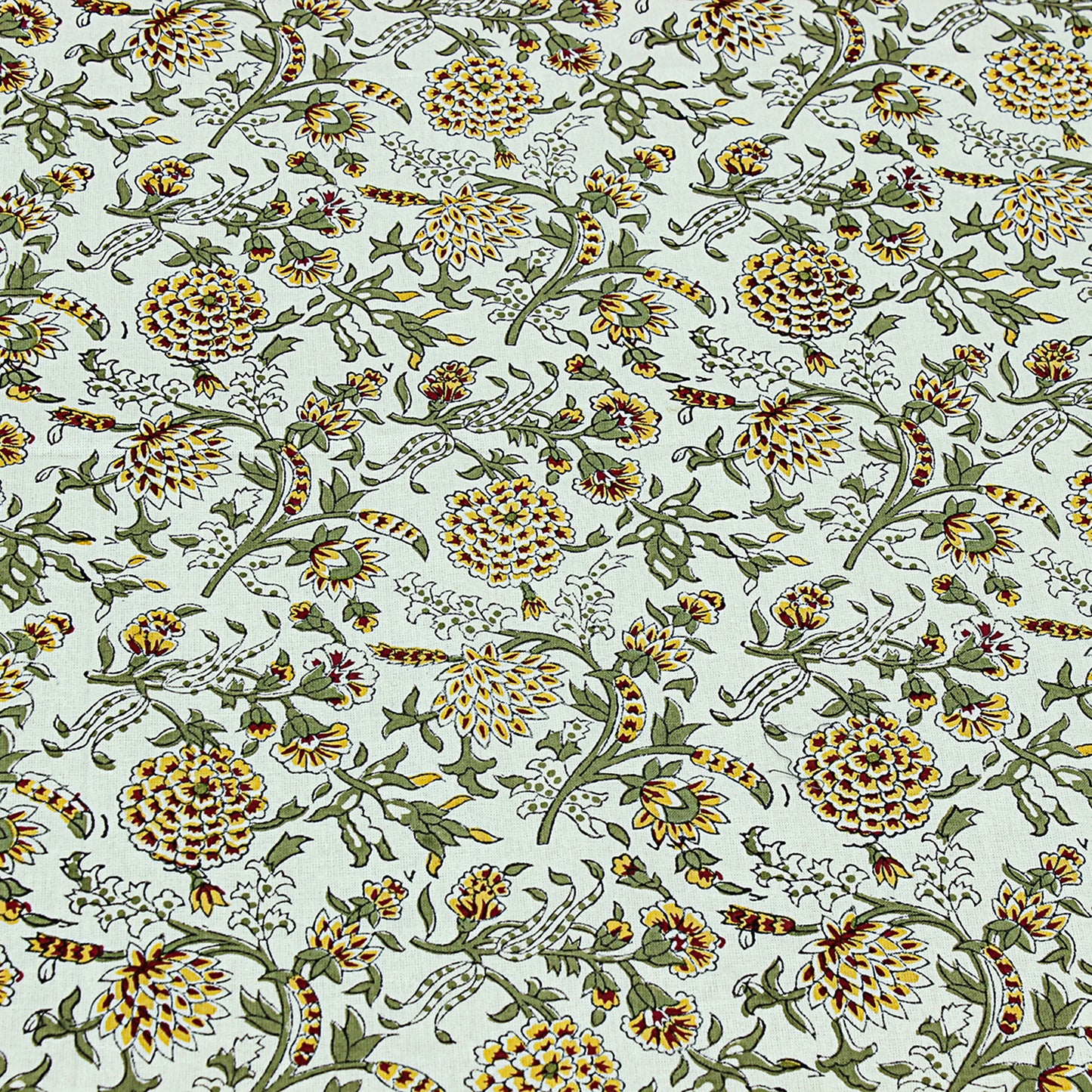 Indian Block Floral Print 100% Pure Cotton Cloth Tablecloth - My Store