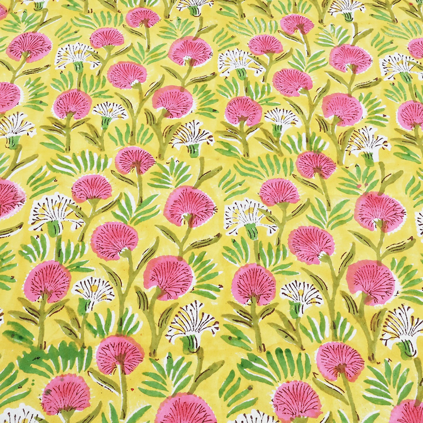 Red and Yellow Handmade Block Printed Rectangle Dinning Tablecloth for Table Decor - My Store