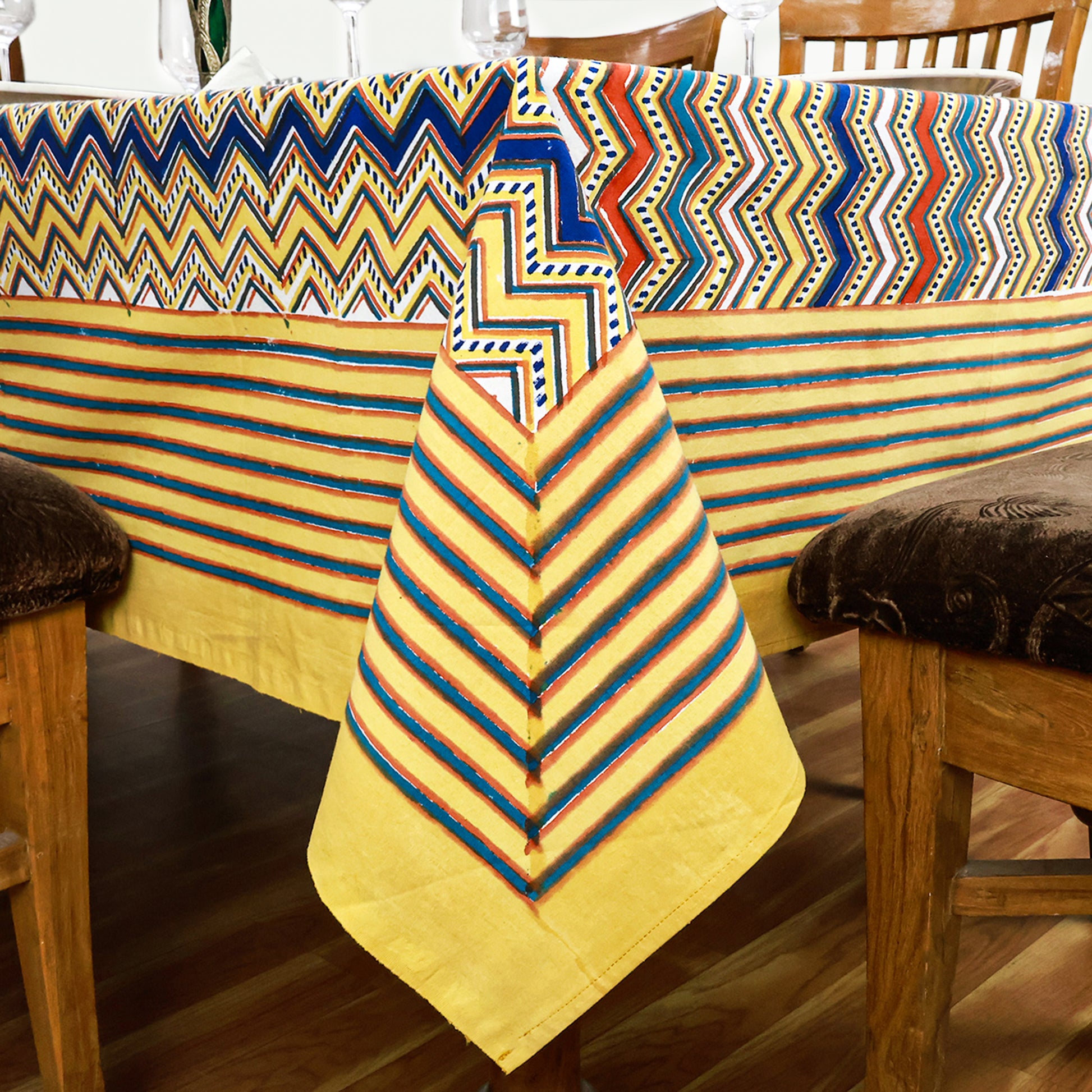 Handmade Multi Color Cotton Yellow Rectangle - My Store