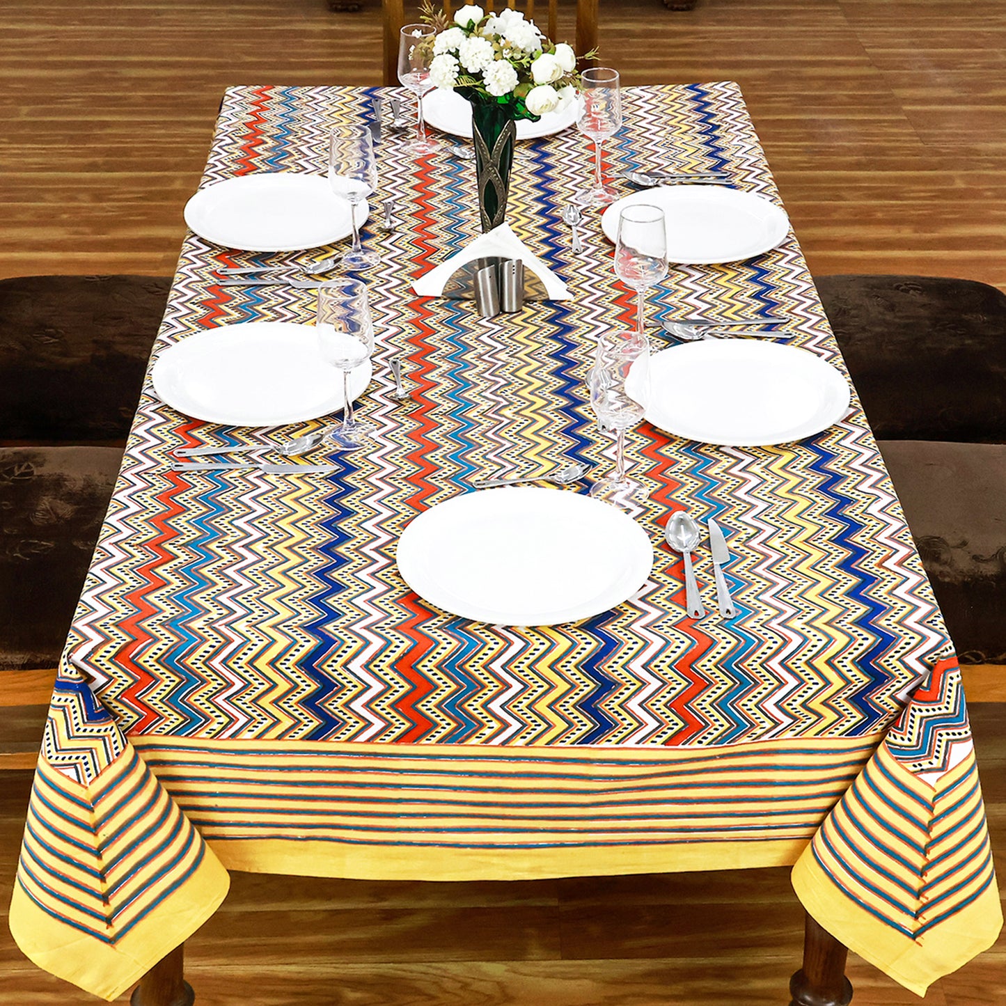 Handmade Multi Color Cotton Yellow Rectangle - My Store