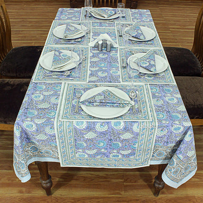 Indian Handmade Block Printed Cotton Tablecloth For Rectangle Dinning Decor - My Store