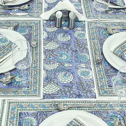 Indian Handmade Block Printed Cotton Tablecloth For Rectangle Dinning Decor - My Store
