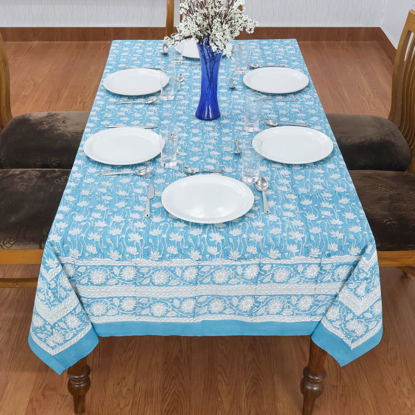 handmade tablecloth, blue and white tablecloth, block printed table cover, cotton table cover, premium cotton tablecloth, floral tablecloth, indian tablecloth, Jaipuri tablecloth, green and pink table linens, boho home decor, table cover for dinning table cover, rectangle table cover, table cloth for dinning decor, custom table cloth,  washable table cloth, outdoor tablecloth, indoor tablecloth, gifts for fathers day