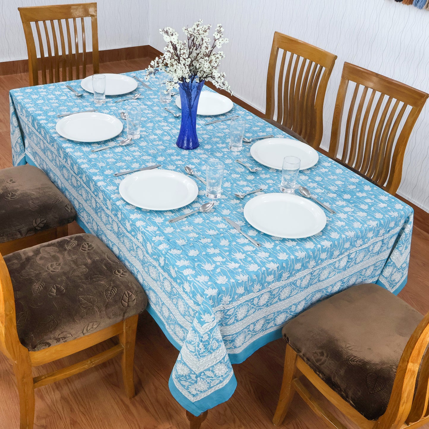 handmade tablecloth, blue and white tablecloth, block printed table cover, cotton table cover, premium cotton tablecloth, floral tablecloth, indian tablecloth, Jaipuri tablecloth, green and pink table linens, boho home decor, table cover for dinning table cover, rectangle table cover, table cloth for dinning decor, custom table cloth,  washable table cloth, outdoor tablecloth, indoor tablecloth, gifts for fathers day