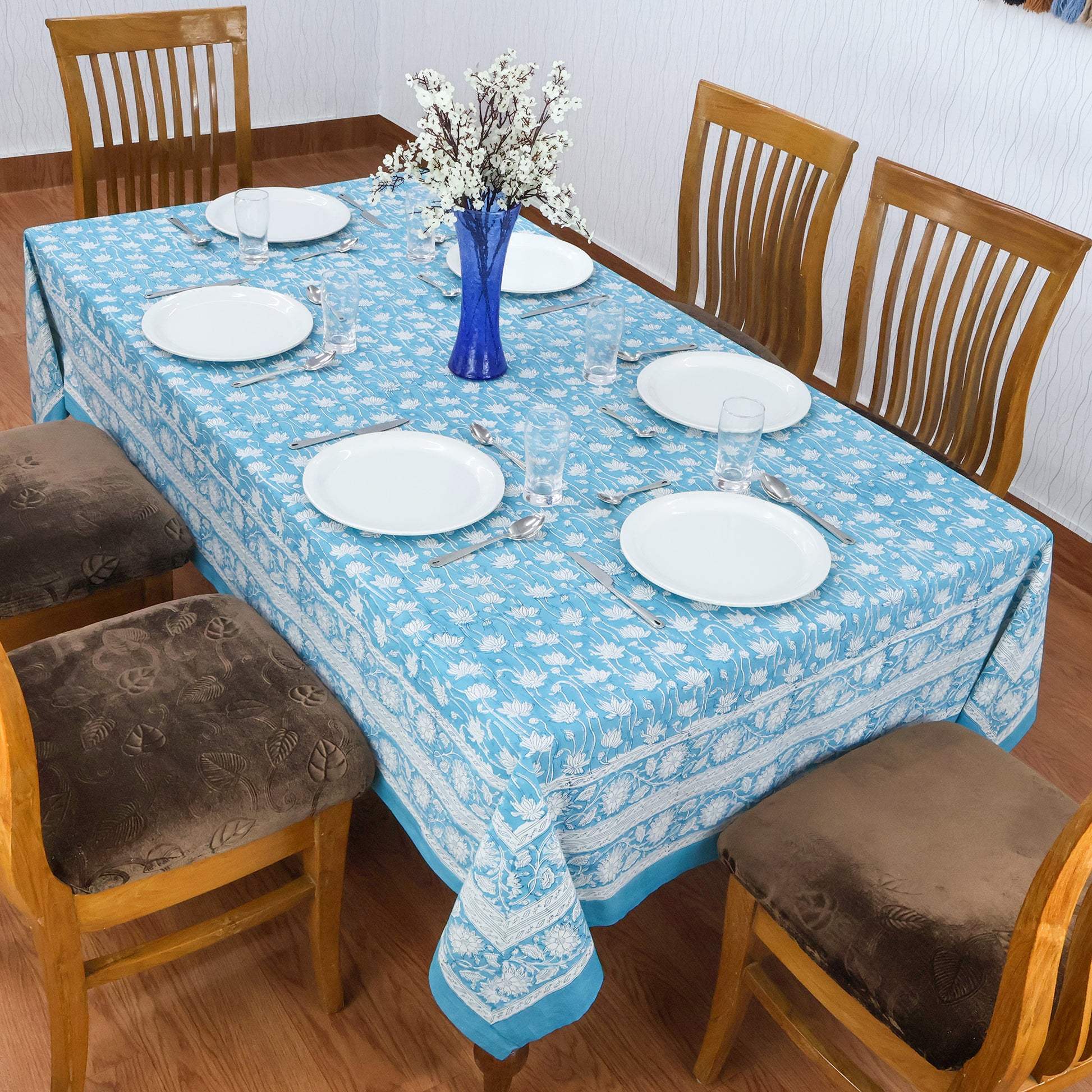 handmade tablecloth, blue and white tablecloth, block printed table cover, cotton table cover, premium cotton tablecloth, floral tablecloth, indian tablecloth, Jaipuri tablecloth, green and pink table linens, boho home decor, table cover for dinning table cover, rectangle table cover, table cloth for dinning decor, custom table cloth,  washable table cloth, outdoor tablecloth, indoor tablecloth, gifts for fathers day