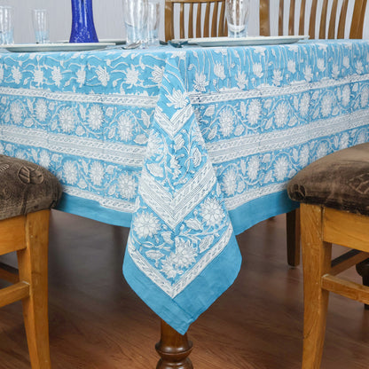 handmade tablecloth, blue and white tablecloth, block printed table cover, cotton table cover, premium cotton tablecloth, floral tablecloth, indian tablecloth, Jaipuri tablecloth, green and pink table linens, boho home decor, table cover for dinning table cover, rectangle table cover, table cloth for dinning decor, custom table cloth,  washable table cloth, outdoor tablecloth, indoor tablecloth, gifts for fathers day