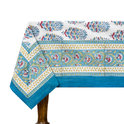 handmade tablecloth, blue and white tablecloth, block printed table cover, cotton table cover, premium cotton tablecloth, floral tablecloth, indian tablecloth, Jaipuri tablecloth, green and pink table linens, boho home decor, table cover for dinning table cover, rectangle table cover, table cloth for dinning decor, custom table cloth,  washable table cloth, outdoor tablecloth, indoor tablecloth, gifts for fathers day