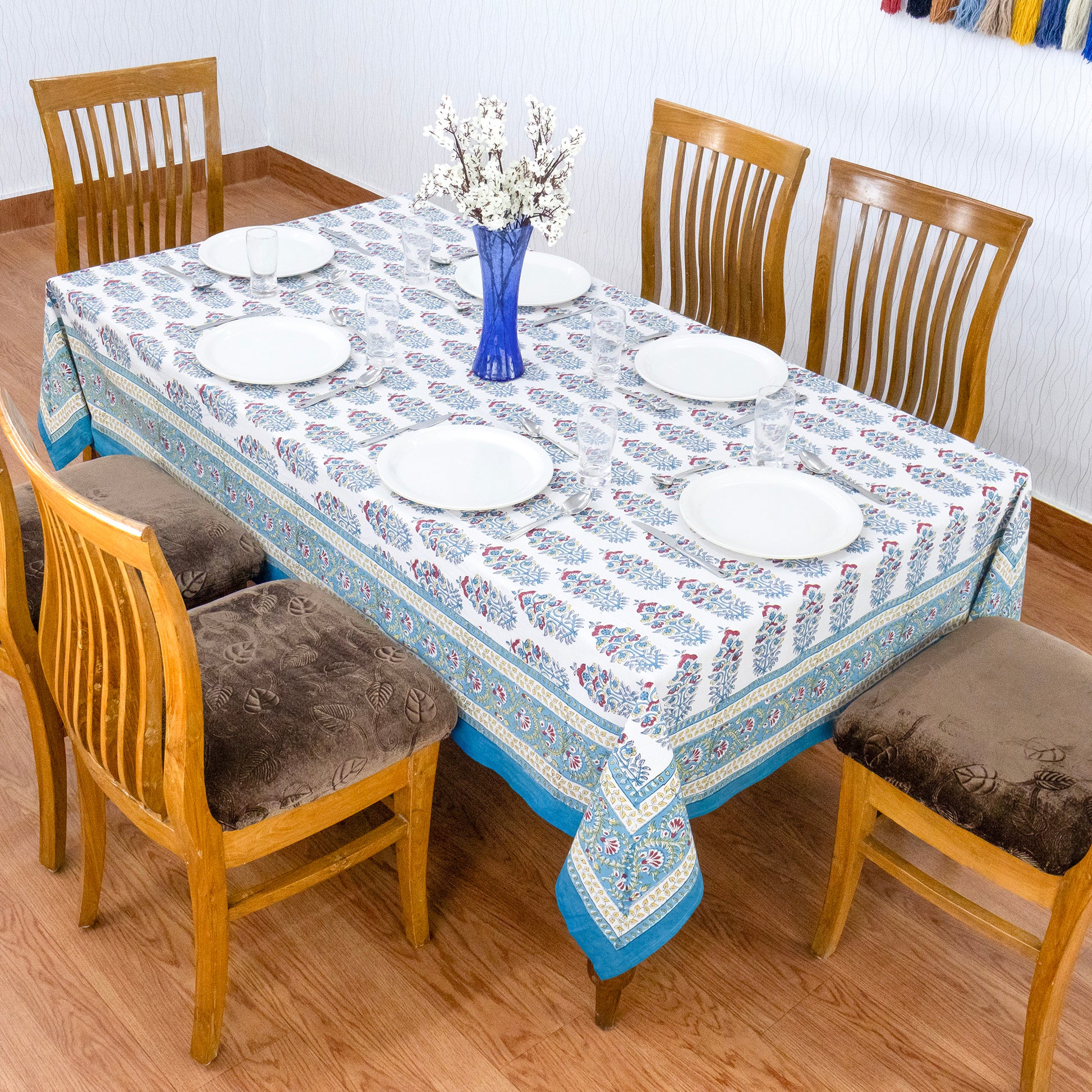 handmade tablecloth, blue and white tablecloth, block printed table cover, cotton table cover, premium cotton tablecloth, floral tablecloth, indian tablecloth, Jaipuri tablecloth, green and pink table linens, boho home decor, table cover for dinning table cover, rectangle table cover, table cloth for dinning decor, custom table cloth,  washable table cloth, outdoor tablecloth, indoor tablecloth, gifts for fathers day