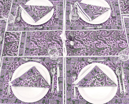 Cotton Floral Purple Green Rectangle Dinning Tablecloth - My Store