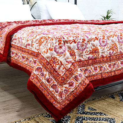 Indian Hand Block Printed Cotton Quilts - My Store