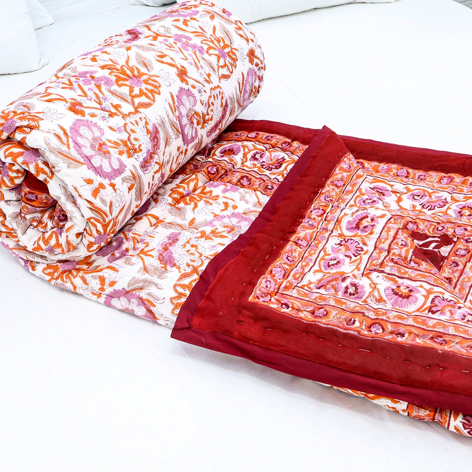 Indian Hand Block Printed Cotton Quilts - My Store