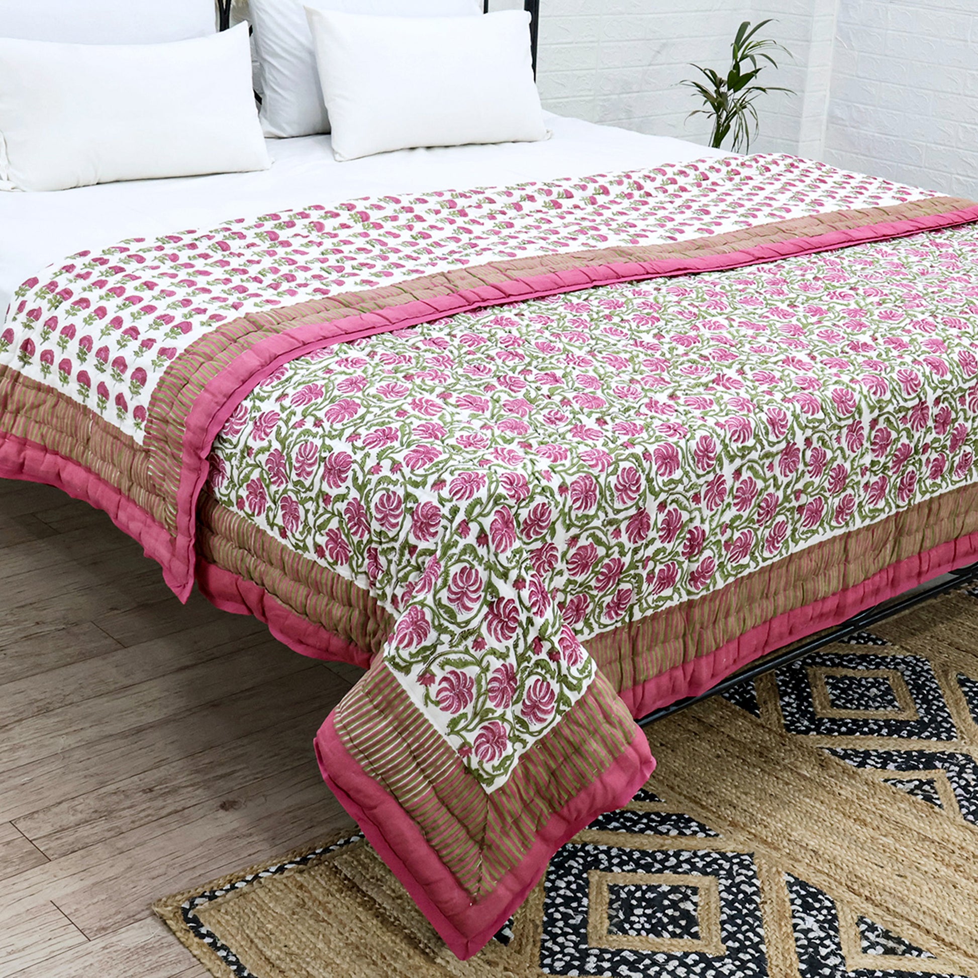 Indian Handmade Block Printed Cotton Quilts - My Store