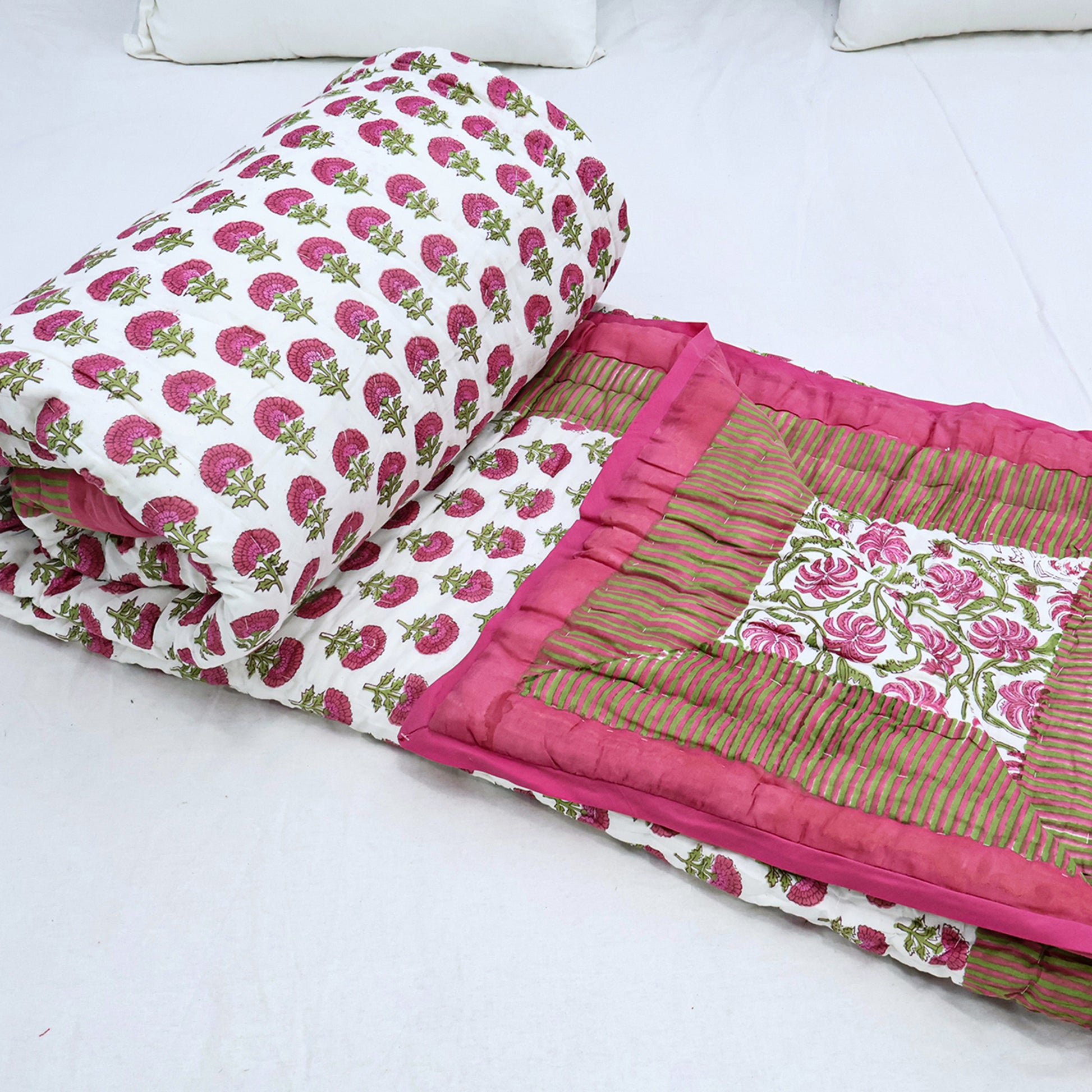 Indian Handmade Block Printed Cotton Quilts - My Store