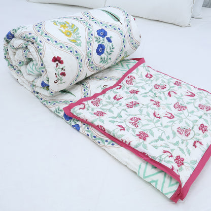 Indian Hand Block Printed Cotton Quilts - My Store