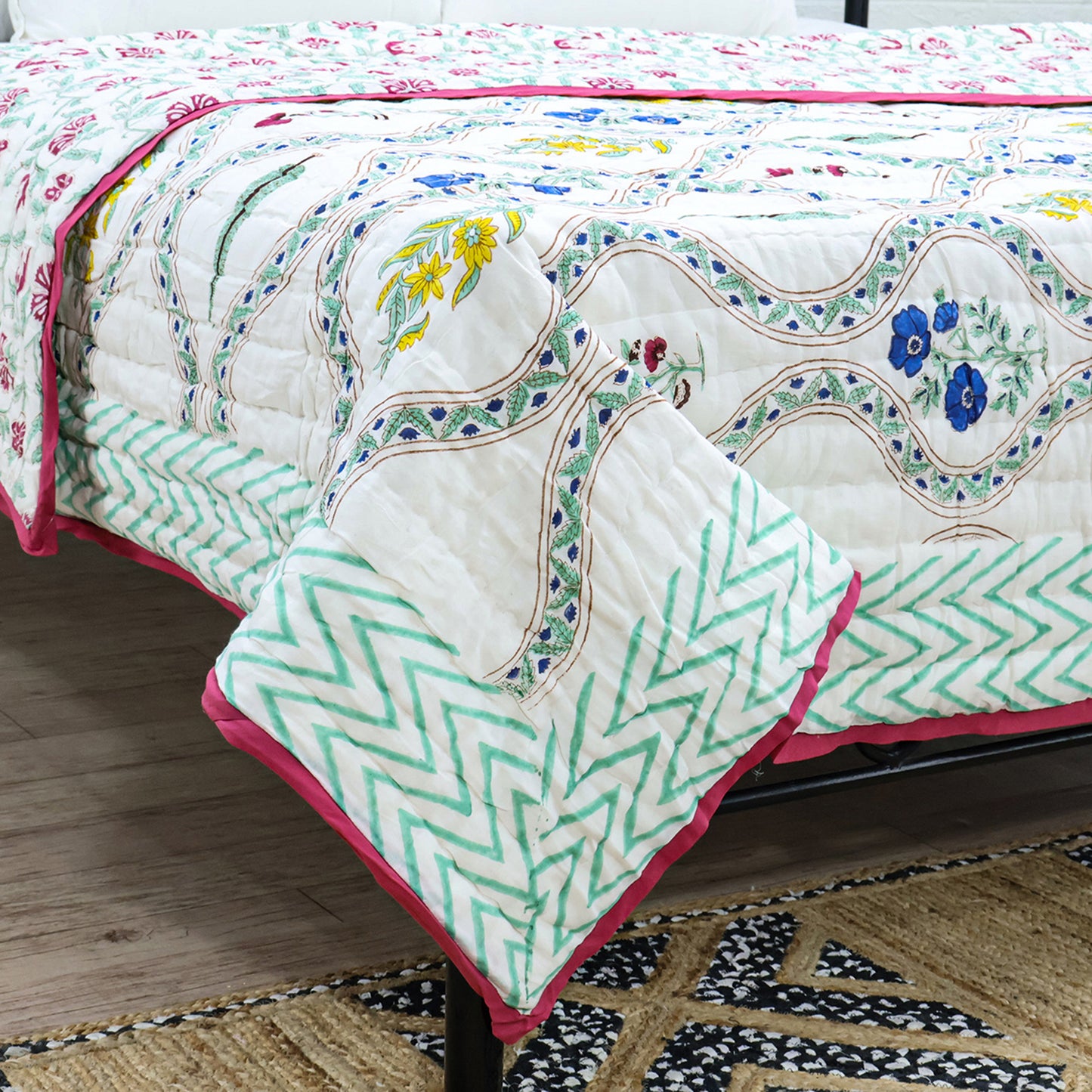 Indian Hand Block Printed Cotton Quilts - My Store